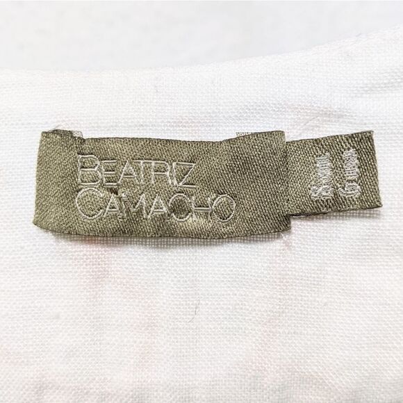 BEATRIZ CAMACHO Coral Party Linen Tunic Top 6 - Picture 4 of 7